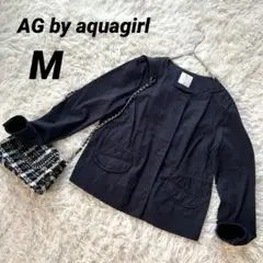 【エージーバイアクアガール】 ノーカラージャケット ジャンパー 上着 ポケット