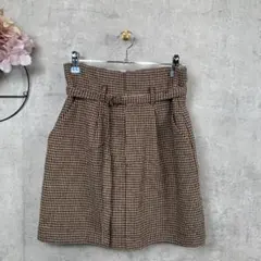 【美品】Heather ミニスカート M ブラウン 千鳥格子 レディースのサムネイル