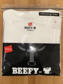 Hanesヘインズ ビーフィー BEEFY-T クルーネック ホワイト長袖のサムネイル