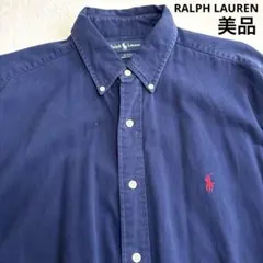美品 ラルフローレン ワイシャツ BLACK 長袖 デニム L 大きめサイズ