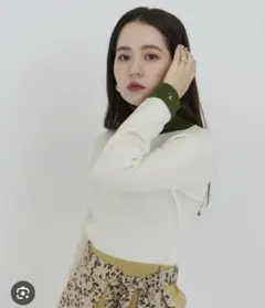 TINA : JOJUN リブタートルネック　バイカラー