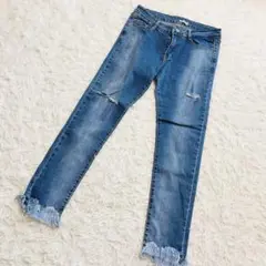 ChouChou ANGELINA ダメージ　加工デニムパンツ　スキニーデニム