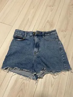 ZARA デニムショートパンツ フリンジヘム
