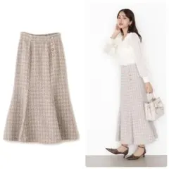 プロポーション　春　新作　ラメツイードマーメイドスカート　ロングスカート　16