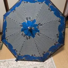千鳥格子柄 ブルーローズ 折りたたみ傘 晴雨兼用バゴダ風のサムネイル