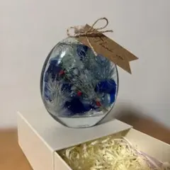青いハーバリウム　Thank you