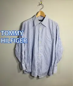 訳あり◼️TOMMYHILFIGER◼️ストライプ長袖ワイシャツ:XL