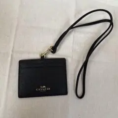 COACH レザー パスケース 首掛け 定期入れ ブラック