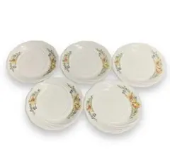 未使用 NT NY307 小皿 5枚セット 花柄 オレンジ 昭和レトロ 食卓