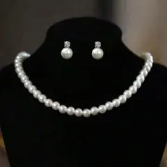 パールネックレス　パールピアス　セット　セレモニー　フォーマル　キラキラ　結婚式