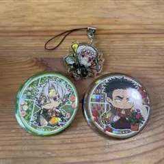 鬼滅の刃　誕生花　缶バッチ＆キーホルダー