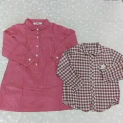 お値下げ〜familiarチュニック・シャツ　2枚セット