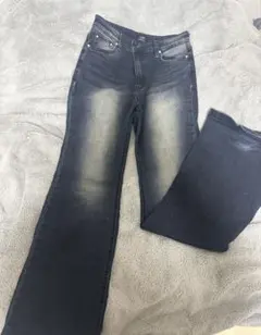 フレアパンツ ネイビー