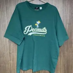 エイチアンドエムH&M スヌーピー Tシャツ L ダークグリーン ストリート 緑