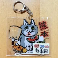 仕事猫 ご当地キーホルダー 熊本 スイカ くまみね 現場猫のサムネイル