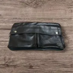 極美品PORTERブラックレザー ショルダーバッグ