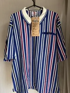 SON OF THE CHEESE Stripe Polo Blue Lのサムネイル