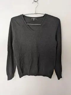 UNIQLO カシミヤ100% Vネック 長袖 ニット セーター ブラック L