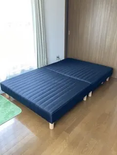 値下げ中！脚付マットレス　セミダブル　黒　脚取外し可　二分割