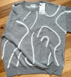 グレー クルーネックセーター ONE