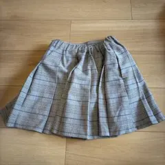 グローバルワーク　グレー系チェック フレアスカート 130