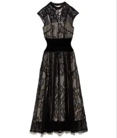 SNIDEL スィッチングレースドレス　ブラック