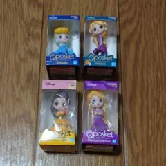 Qposket ミニチュアコレクション ディズニープリンセス 1,2混合4点