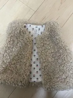 H&M ベビーボアベスト ベージュ 12-18ヶ月