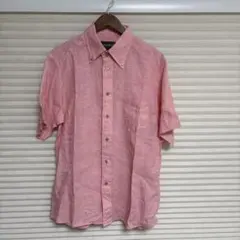 Eddie Bauer 麻100%半袖シャツ ピンク Mサイズのサムネイル