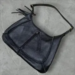 【美品】Y2K 本革 レザーハンドバッグ 黒 多収納