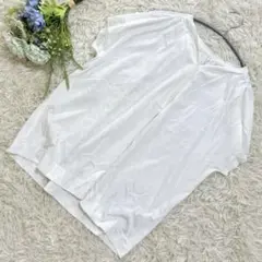ヒューマンウーマン ホワイト 半袖Tシャツ トップス Mサイズ Vネック 夏