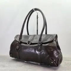 【美品】ダコタ トートバッグ ワンショルダー レザー フラップ ブラウン