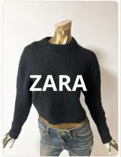 ☘️P1☘ZARA ザラ シャギーニット クロップドセーター S