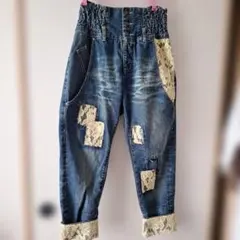 somari ハイウエスト レース切替 デニムパンツのサムネイル