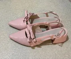Heather Wリボンミュールパンプス　ピンクのサムネイル