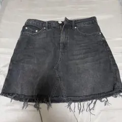 デニムミニスカート　(ウォッシュブラック)