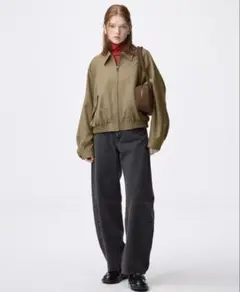 GU バレルレッグジーンズ 08 DARK GRAY グレー デニム パンツ