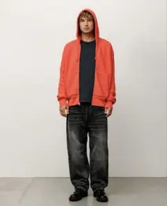 STUSSY DOUBLE LAYER WAFFLE ZIP HOODIE