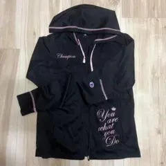 Champion パーカー ブラック ピンク y2k