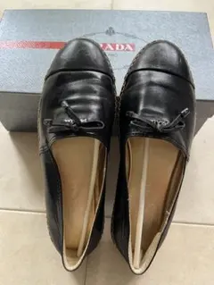 未使用級　箱付　プラダ　エスパドリーユ　シューズ　厚底　濃紺　レザー　23.5 楽天市場】プラダ 厚底の通販