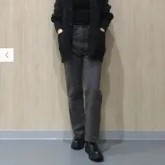 【美品】GU ジーユー ハイライズストレート ジーンズ デニム グレー S