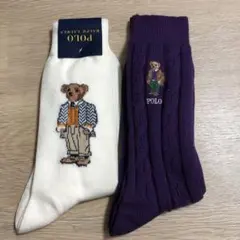 ポロラルフローレン　メンズウールソックス　くま柄2点セット25cm〜27cm