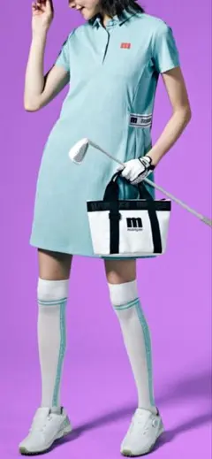 極美品✨マンシングウェア ポロワンピース ノースリーブ ボーダー