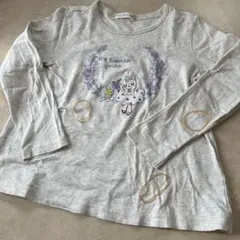 120 ニットプランナー KP ウサギ刺繍の長袖カットソー グレー