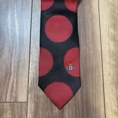 【ビビアンウェストウッド】 赤と黒のドット柄 ネクタイ