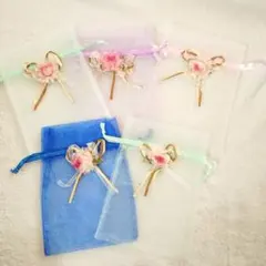 リボン付き半透明ラッピング袋5枚セット