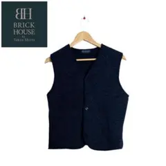 ■送料無料■程度良好【ブリックハウス】ワッフルモール糸 ニットジレベスト メンズ