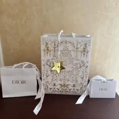 Dior ショップ袋とゴールドスターチャームセット