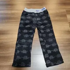 moujonjon 象プリント 黒ズボン コーデュロイボトムス 100cm