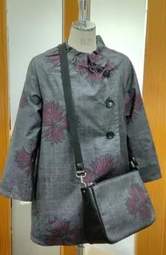 大島紬のコートとバック